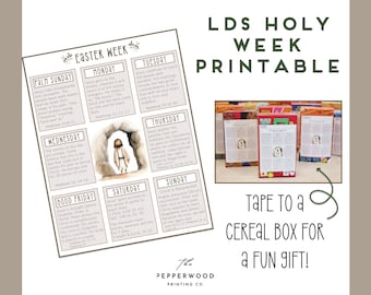LDS Easter Holy Week Study Cards, Scripture Printable (Digital Download)
