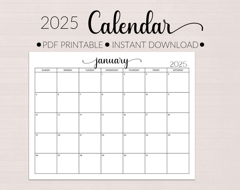 2025 Monthly Printable Planner Landscape, Monthly Planning ...