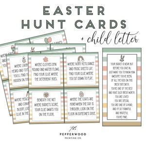 Easter Scavenger Hunt Clues for kids, Easter Hunt Ideas, Easter Bunny Letter, Easter Egg Hunt, Treasure Hunt Printables, Easter Printables