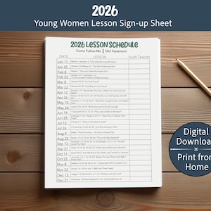 Aanmelding lesrooster jongevrouwen 2026: LDS Old Testament (digitale download, pdf)