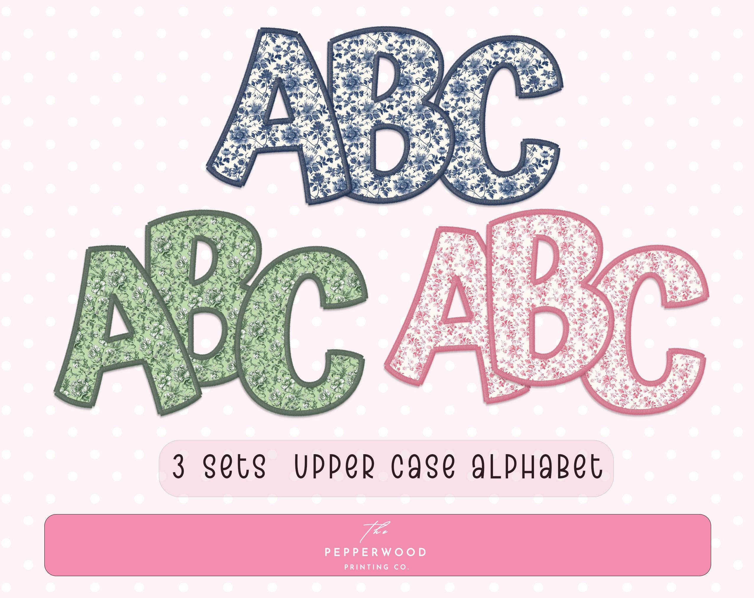 Toile Doodle Alphabet Clipart: Blue Floral PNG Font (digital Download ...