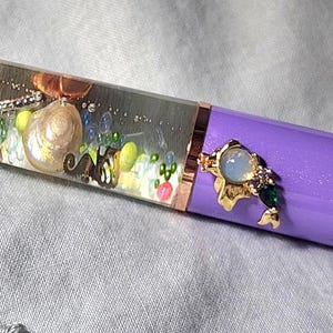 Mermaid Princess Float Pen | Real Shell | Snowglobe Pen | Refillable Ink | Writing Stationary Gift