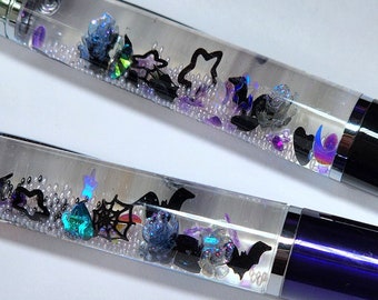 Gothic Float Pen: Creepy Snowglobe Refillable Pen, Extra Ink