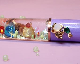 Mermaid Princess Float Pen | Real Shell | Snowglobe Pen | Refillable Ink | Writing Stationary Gift