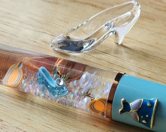 Cinderella | Disney Princess | 3D Glass Slipper | Float Pen | Refillable Ink | Stationary Gift