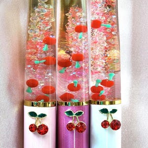 Cherries Float Pen: Handmade Miniature Fruit, Refillable Ink