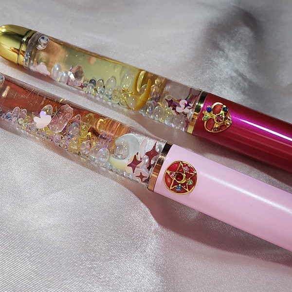 Magical Girl | Sailor Moon | Kawaii | Float Pen | Mother-of-Pearl Crescent Moon | Refillable Ink