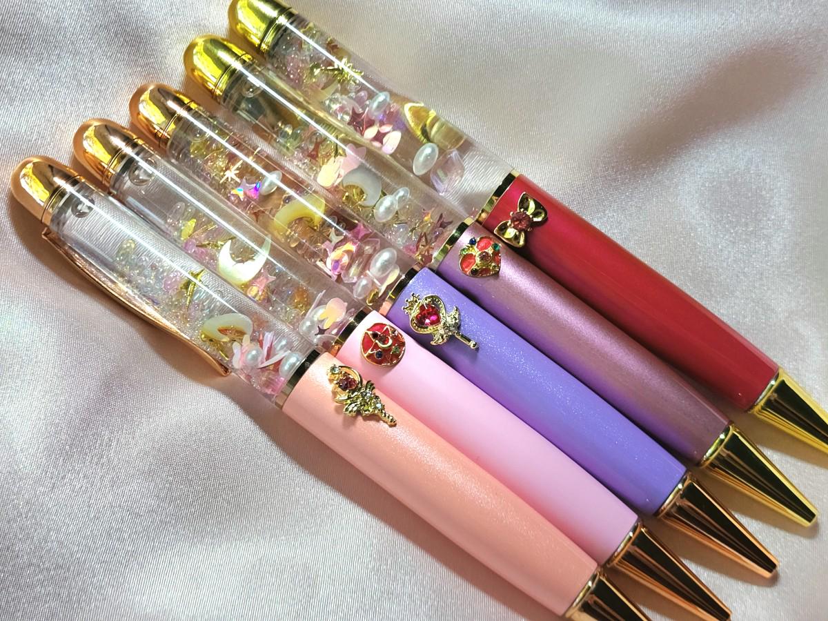 Magical Girl Float Pen: Mother-of-Pearl Moon, Kawaii Snowglobe Pen