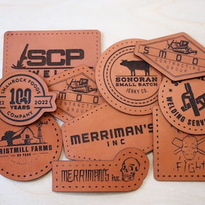 Custom Leather Patches | Custom Engraved Leather Patches | Leather Patches | Engraved Leather | Patches For Hats | Patches for business logo