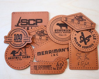 Custom Leather Patches | Custom Engraved Leather Patches | Leather Patches | Engraved Leather | Patches For Hats | Patches for business logo