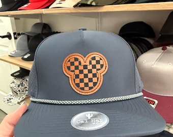 Blackhawk Hydro Mickey Mouse Leather Patch Hat | Rope brim hats | Disney Gifts | Leather Patch Hat | Mickey Ears | Disneyland hats |