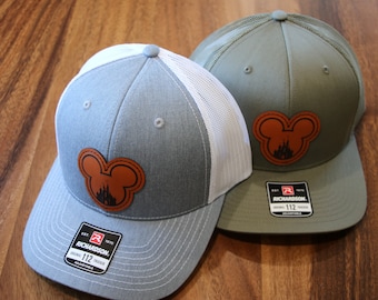 2 PACK Mickey Mouse YOUTH leather patch hat | Youth Disney Hats | Leather Patch Hats | Disney Hats | Disney Hats for kids | Mickey Mouse Hat
