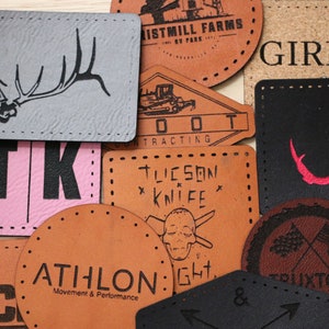 Custom Leather Patches | Custom Engraved Leather Patches | Leather Patches | Engraved Leather | Patches For Hats | Business Logo Patches