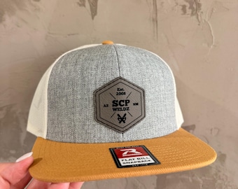 Custom Leather Patch Hat | Business Logo Trucker Cap Richardson 511