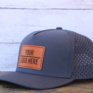 CUSTOM Blackhawk Logo Hat | Mens custom hats | Leather Patch Hat | Custom Leather tags | Business Merch | Bulk Custom Leather patch hat