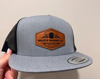 Custom Leather Patch Hat | Business Logo High Profile Snapback