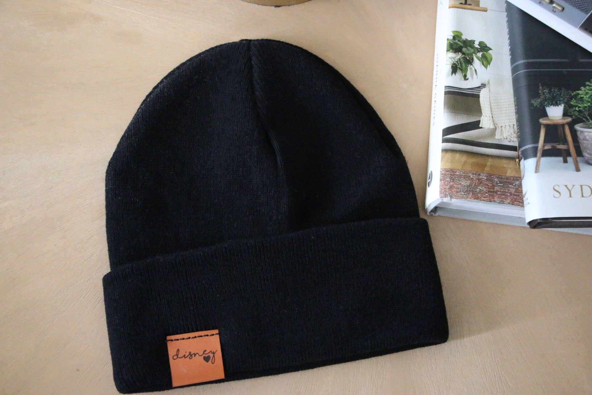 Disney Lavender Beanie with Leather Patch Fuzzy Beanie Leather Patch main image 2