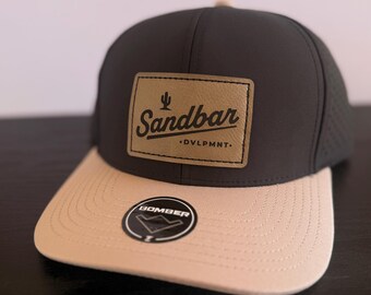 Custom Leather Patch Hat | Business Logo, Moisture Wicking, Adjustable Clasp