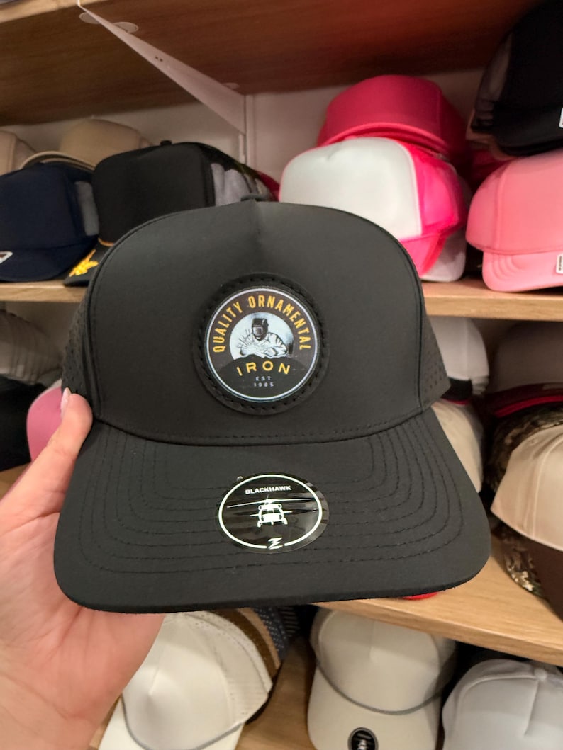 Round Welding Sticker Custom Blackhawk Logo Hat | Moisture Wicking Leather Patch Cap - Etsy UK