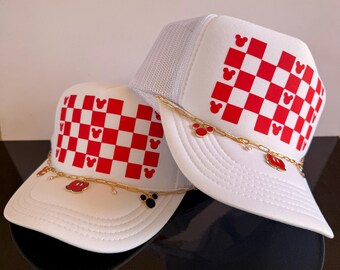 Mom & mini Disney hat | mouse ears | Disney hats for dad | vacation hats | Neutral Disney hats | neautral check | Disneyland hats | park hat