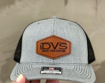 Custom Leather Patch trucker Hat | Personalized business hats | custom leather patches  | Business Logo hats  | Business Merch |