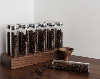 Walnut Caddy 20g Coffee Beans Storage / Tube/ Cellar / Vial / Vault Single Dosing