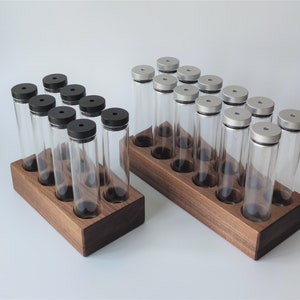 Walnut Caddy 20g Coffee Beans Storage / Tube/ Cellar / Vial / Vault Single Dosing image 2