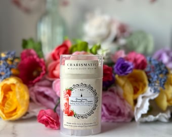 Strawberry Marshmallow Cream, Handmade, Natural Deodorant, Baking Soda Free, Sensitive Skin, Aluminum Free