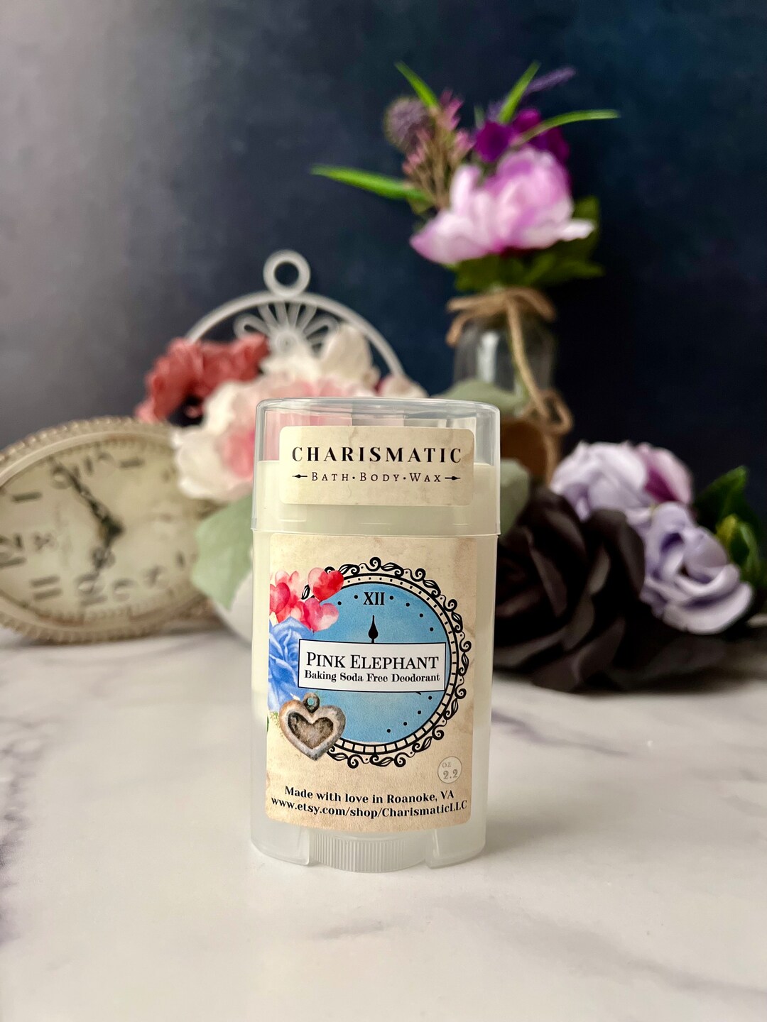 Pink Elephant, Handmade, Natural Deodorant, Baking Soda Free, Sensitive