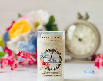 Coco Paradise, Handmade, Natural Deodorant, Baking Soda Free, Sensitive Skin, Aluminum Free
