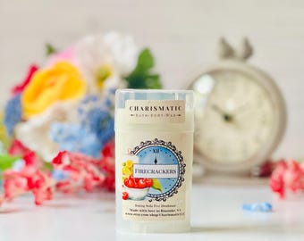 Firecrackers, Handmade, Natural Deodorant, Baking Soda Free, Sensitive Skin, Aluminum Free