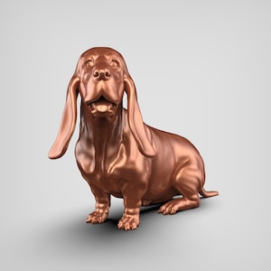 Basset Hound STL File 3D Print Model Pose 01