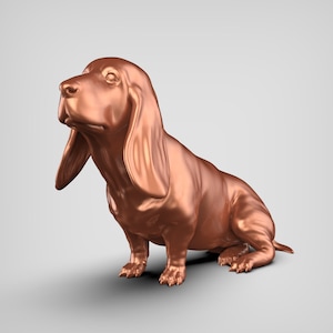 Basset Hound STL File 3D Print Model Pose 03