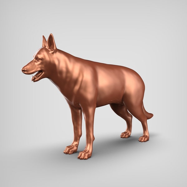 German Shepherd STL File 3D Print Model Pose 01