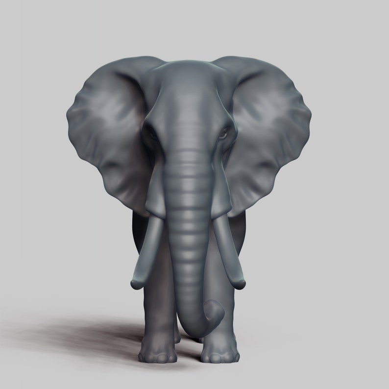 African Elephant STL File 3D Print Model Pose 01 - Etsy