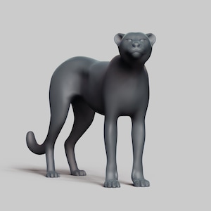 Cheetah STL-bestand 3D Print Model Pose 01