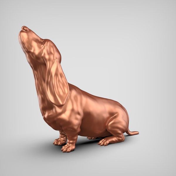 Basset Hound Fichier STL Modèle d'impression 3D Pose 02