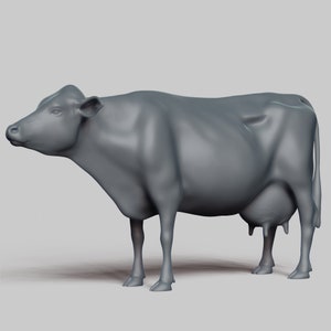Dairy Cow STL File 3D Print Model Pose 01
