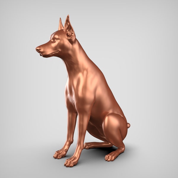 Doberman STL File 3D Print Model Pose 03