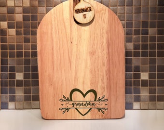 Personalized Cutting Board, Custom Laser Engraved Arch Shape Charcuterie, Mother's Day, Gift for Mom, Gift for Grandmother, Birthday Gift