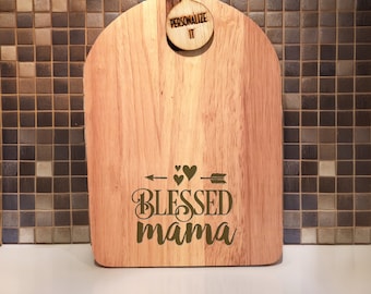 Personalized Cutting Board, Custom Laser Engraved Arch Shape Charcuterie, Mother's Day, Gift for Mom, Gift for Grandmother, Birthday Gift