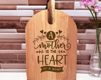 Personalized Cutting Board, Custom Laser Engraved Modern Style Charcuterie, Mother's Day, Gift for Mom, Gift for Grandmother, Housewarming