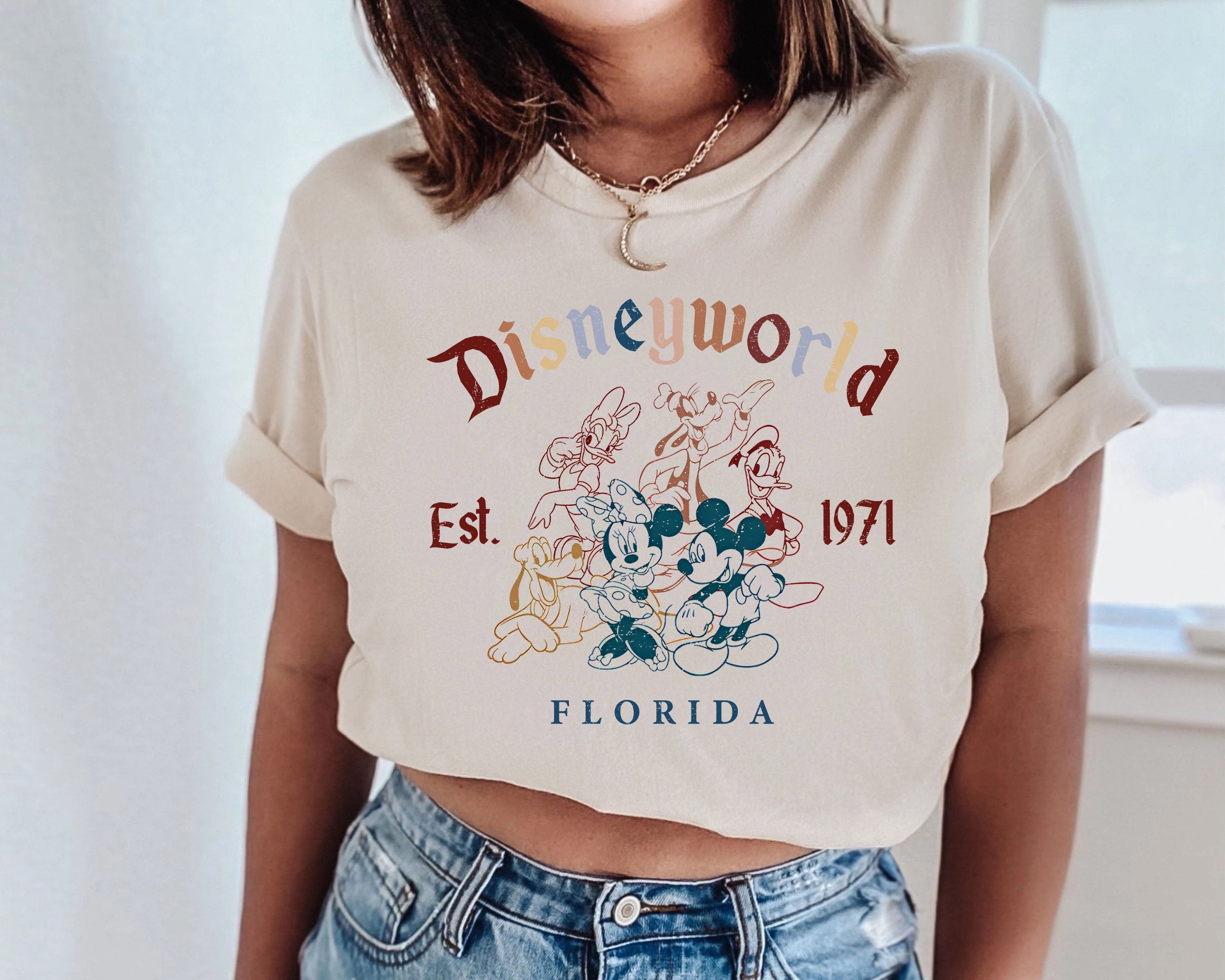 Discover Retro Mickey Est 1971 Shirt, Vintage Disneyworld Shirt, Mickey And Friends Shirt