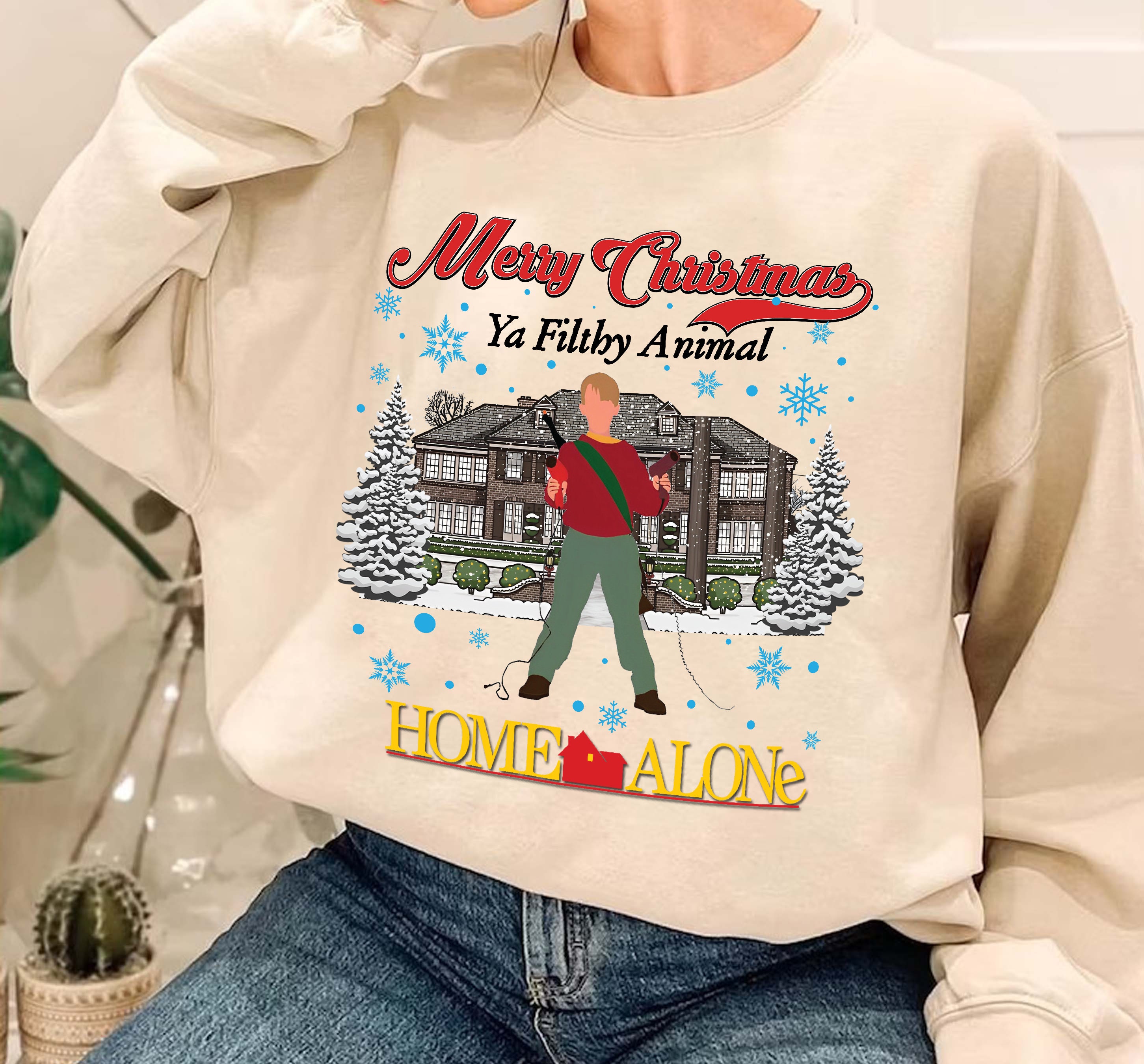 Discover Home Alone Christmas Sweatshirt, Christmas Movie Sweatshirt, Home Security Shirt, Kevin Christmas Sweatshirt, Xmas Sweatshirt, Movie Sweatshirts