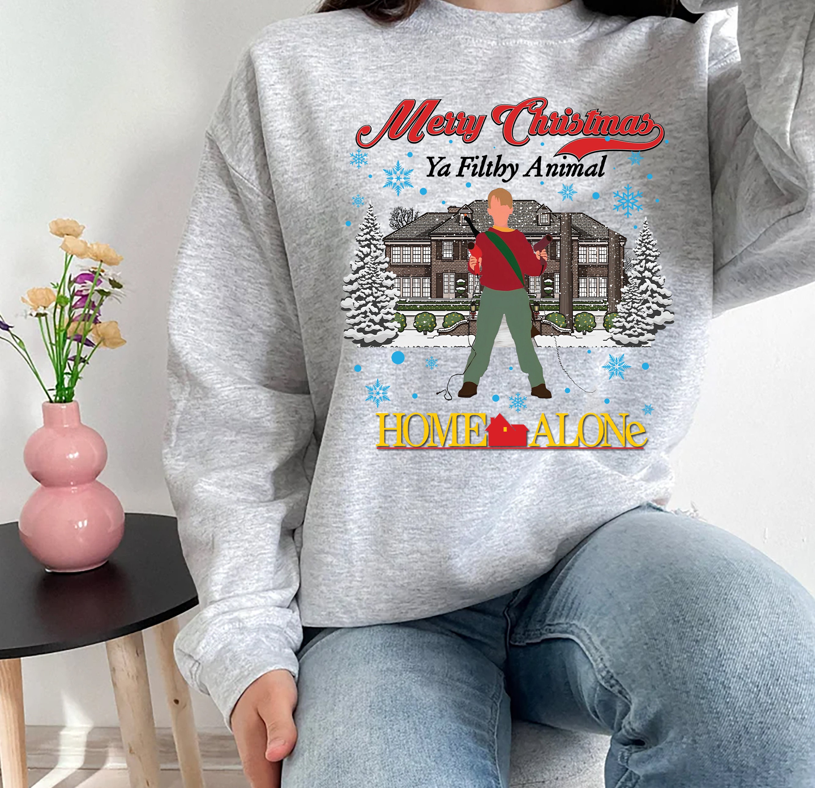 Discover Home Alone Christmas Sweatshirt, Christmas Movie Sweatshirt, Home Security Shirt, Kevin Christmas Sweatshirt, Xmas Sweatshirt, Movie Sweatshirts