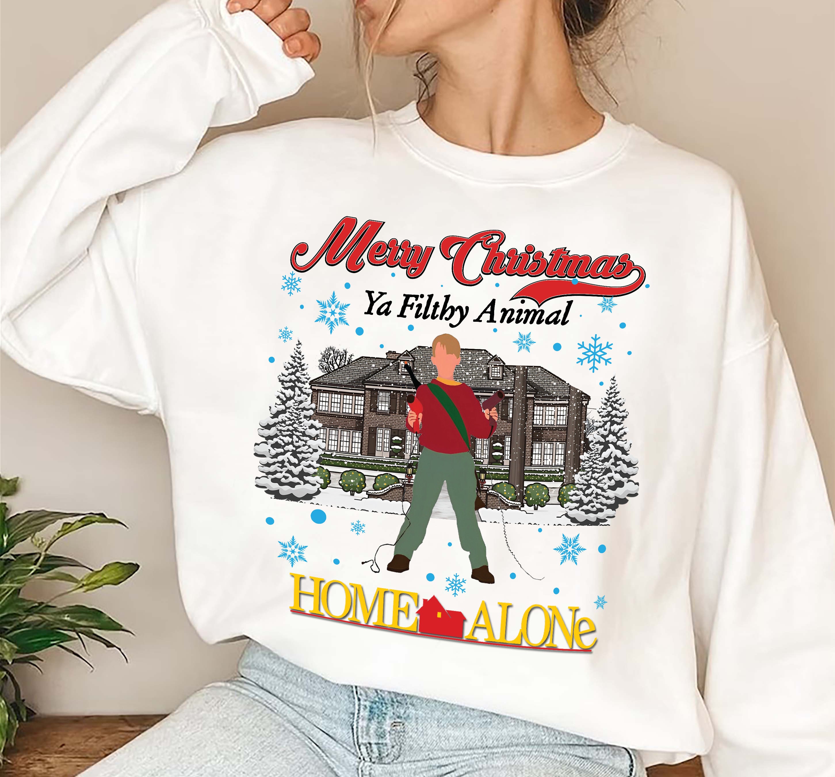 Discover Home Alone Christmas Sweatshirt, Christmas Movie Sweatshirt, Home Security Shirt, Kevin Christmas Sweatshirt, Xmas Sweatshirt, Movie Sweatshirts