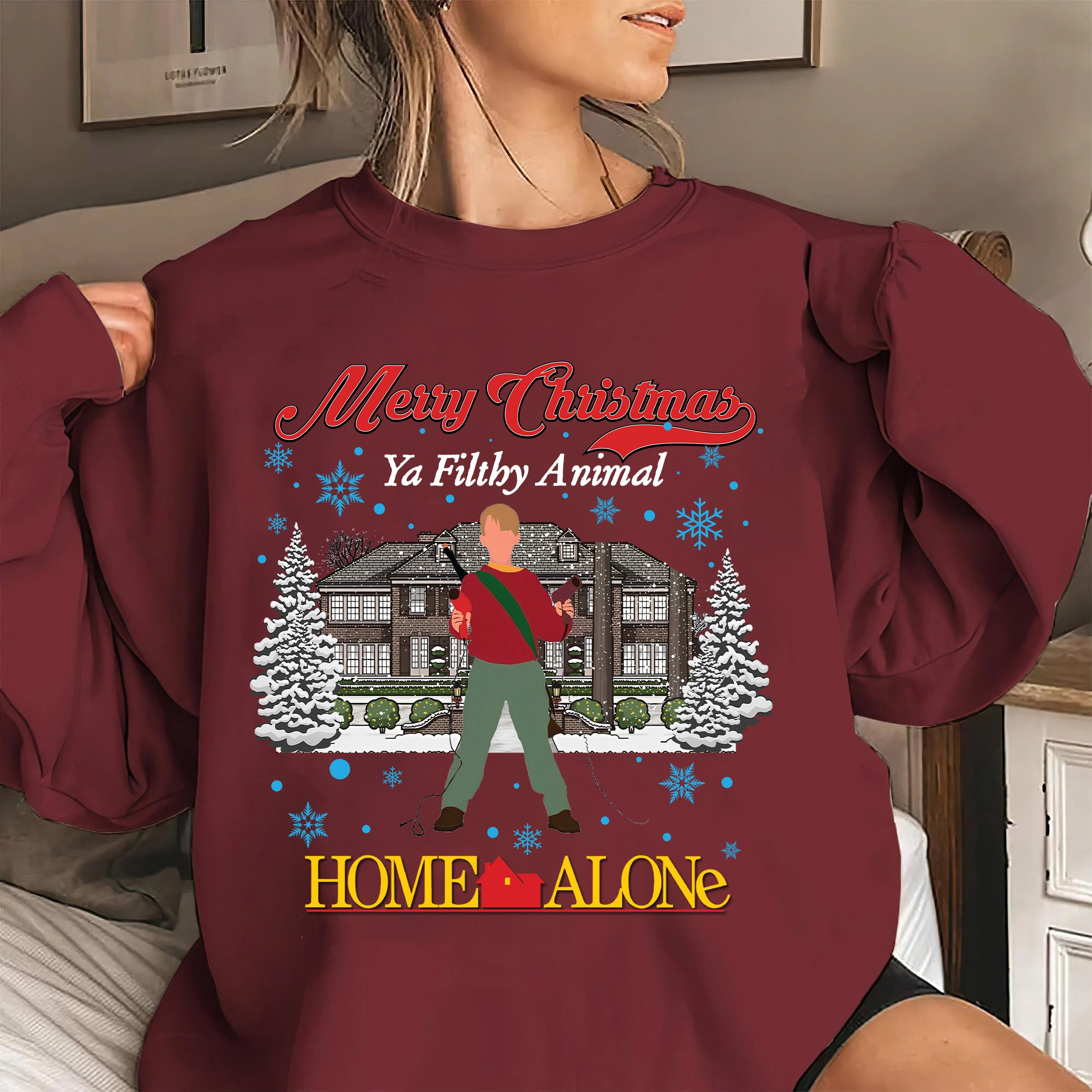 Discover Home Alone Christmas Sweatshirt, Christmas Movie Sweatshirt, Home Security Shirt, Kevin Christmas Sweatshirt, Xmas Sweatshirt, Movie Sweatshirts