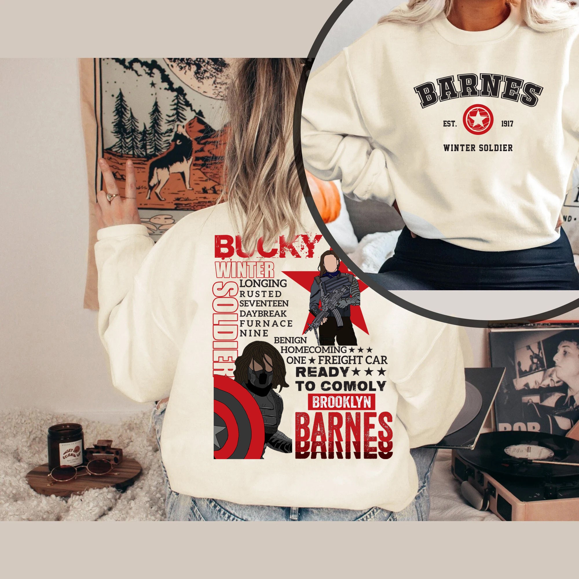 Discover Bucky Barnes Double Sides Sweatshirt