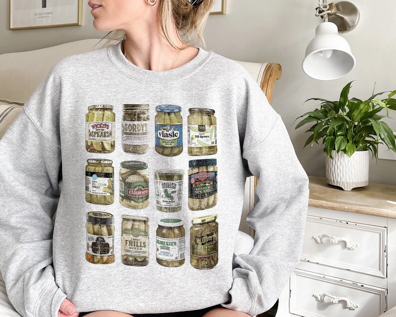Vintage Canned Pickles Sweatshirt Pickle Crewneck Sweatshirt Etsy