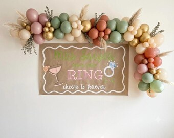 Custom Hand-Painted Kraft Paper Banner | Birth Announcement | Birthday Party | Bachelorette Party | Baptism | Baby Shower